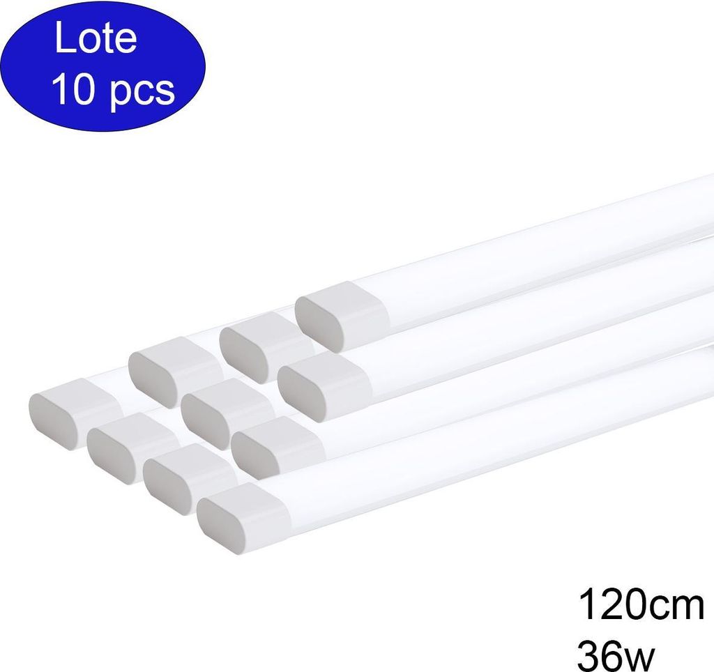 lot de 10 lampes LED 120 cm 36 W 4500 lm 6000 K blanc Image du produit 