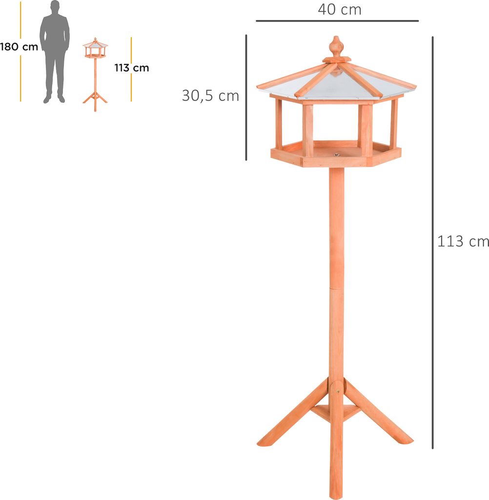 PawHut Vogelhaus Vogelvilla Futterhaus Vogelhäuschen mit Produktbild 3