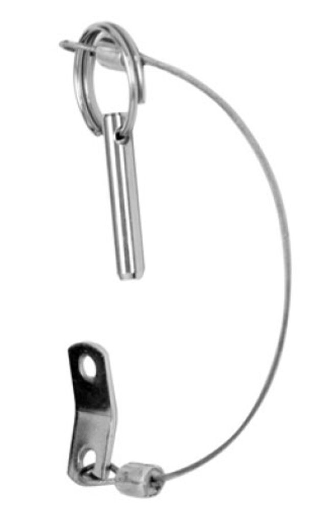 Steckbolzen mit Sicherungsseil, Edelstahl A2 AISI 304, 6,3x250mm