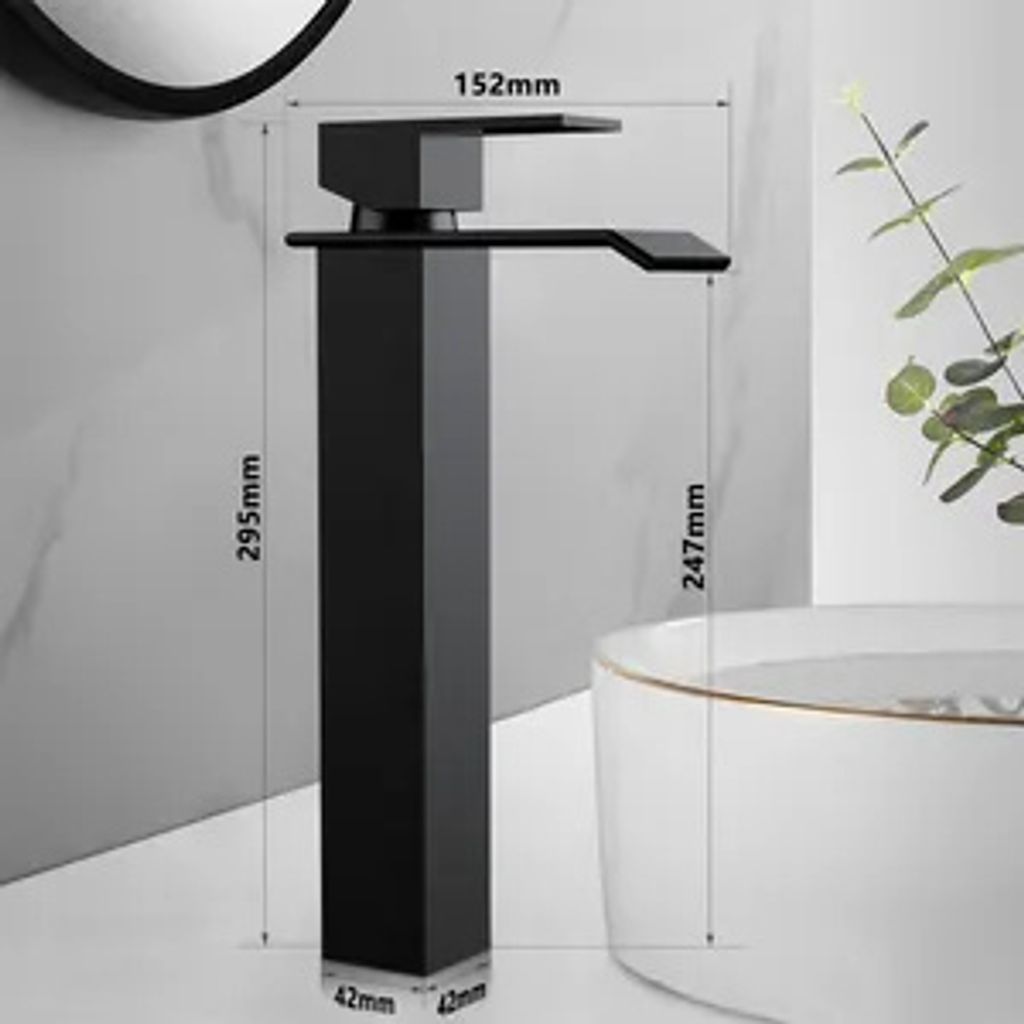 Homelody Wasserhahn Bad Wasserfall Badarmaturen Schwarz Produktbild 6