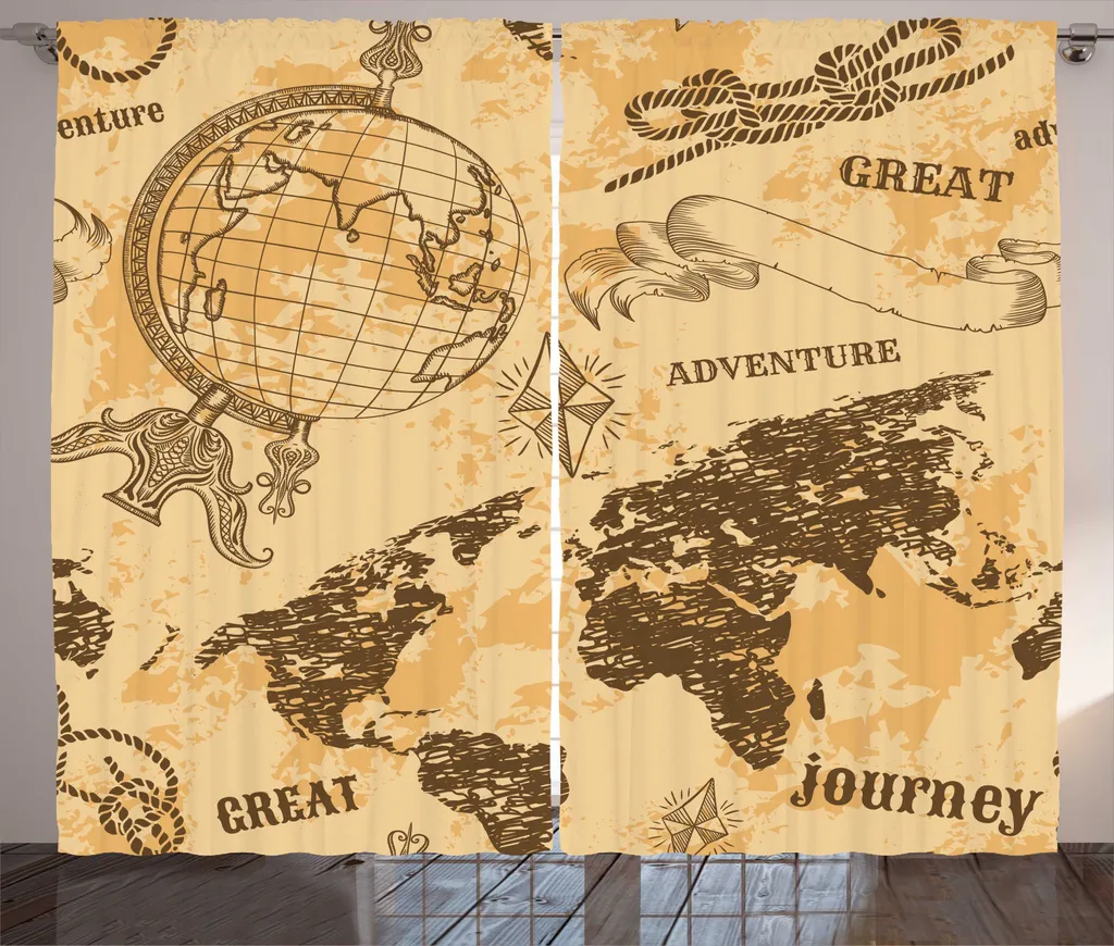 Tenda Mappa del Mondo Steampunk ABAKUHAUS 280x245 cm per Soggiorno
