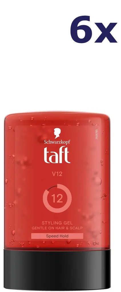 Gel Coiffant Fixation Forte Taft V12, 6x300ml - Lot Économique