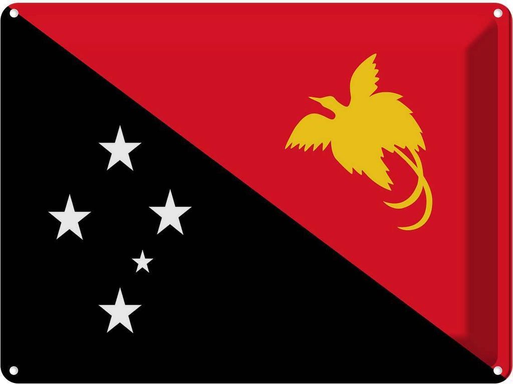 vianmo Blechschild 30x40 cm Papua?Neuguinea Papua New Guinea Flagge Fahne Wappen