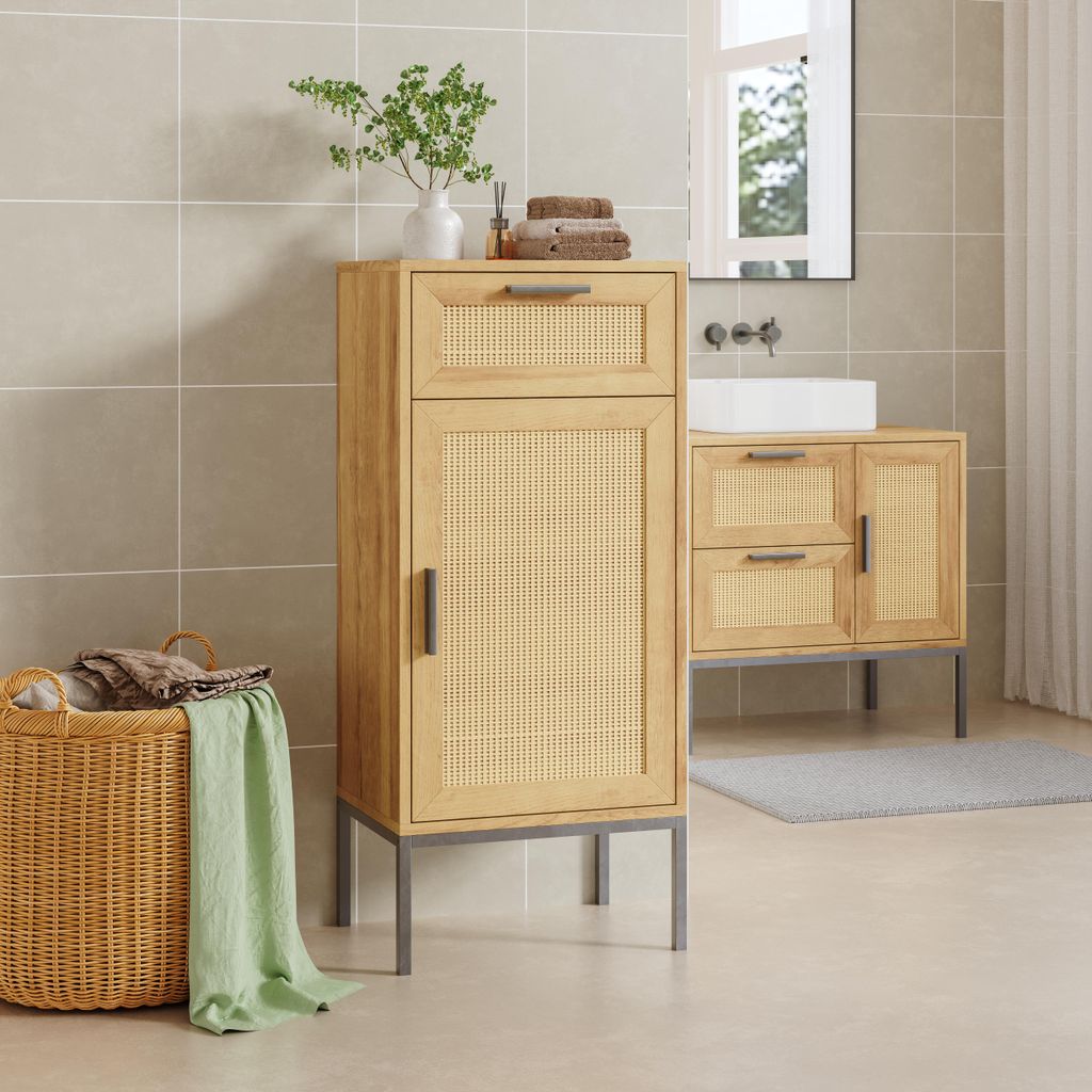 Armoire de salle de bain « Marhasa » avec porte et tiroir, Image du produit 