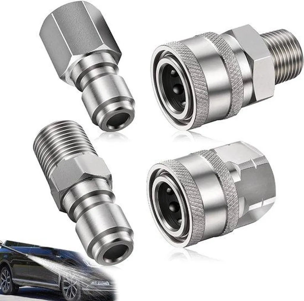 Adaptateur 1/4 NPT Inox Anti-Fuite pour Nettoyeur Haute Pression x4