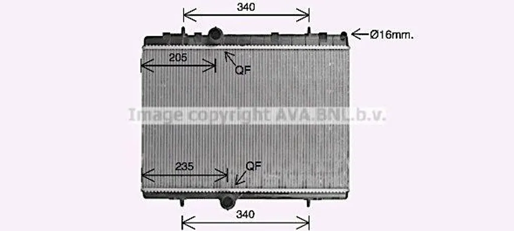 Radiateur Moteur AVA CN2328 OE 1610824180 pour Peugeot 3008 et 5008