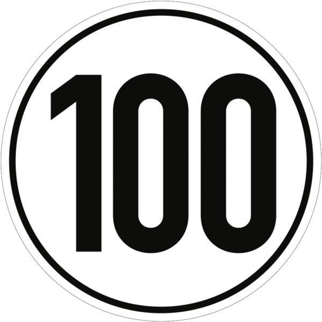 Dreifke® Aufkleber Geschwindigkeitsschild, 100 km/h, Folie, Produktbild 
