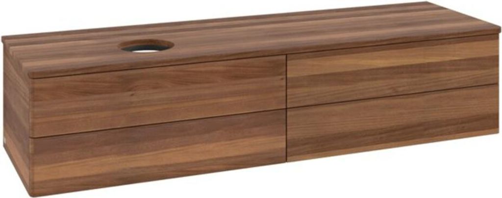 V&B Waschtischunterschrank ohne Frontstruktur -Beleuchtung Antao 160x50cm, WBP-farbe w. wal, warm walnut