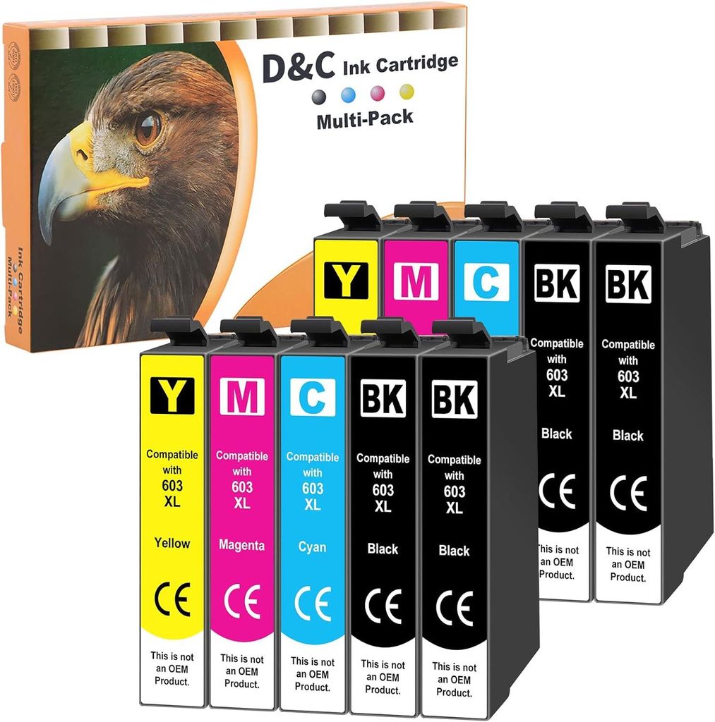 DC 10x 603XL Druckerpatronen Kompatibel für Epson 603 XL für Expression Home XP-2100 XP-2150 XP-3100 XP-4100 XP-4105, Workforce WF-2830 WF-2850DWF
