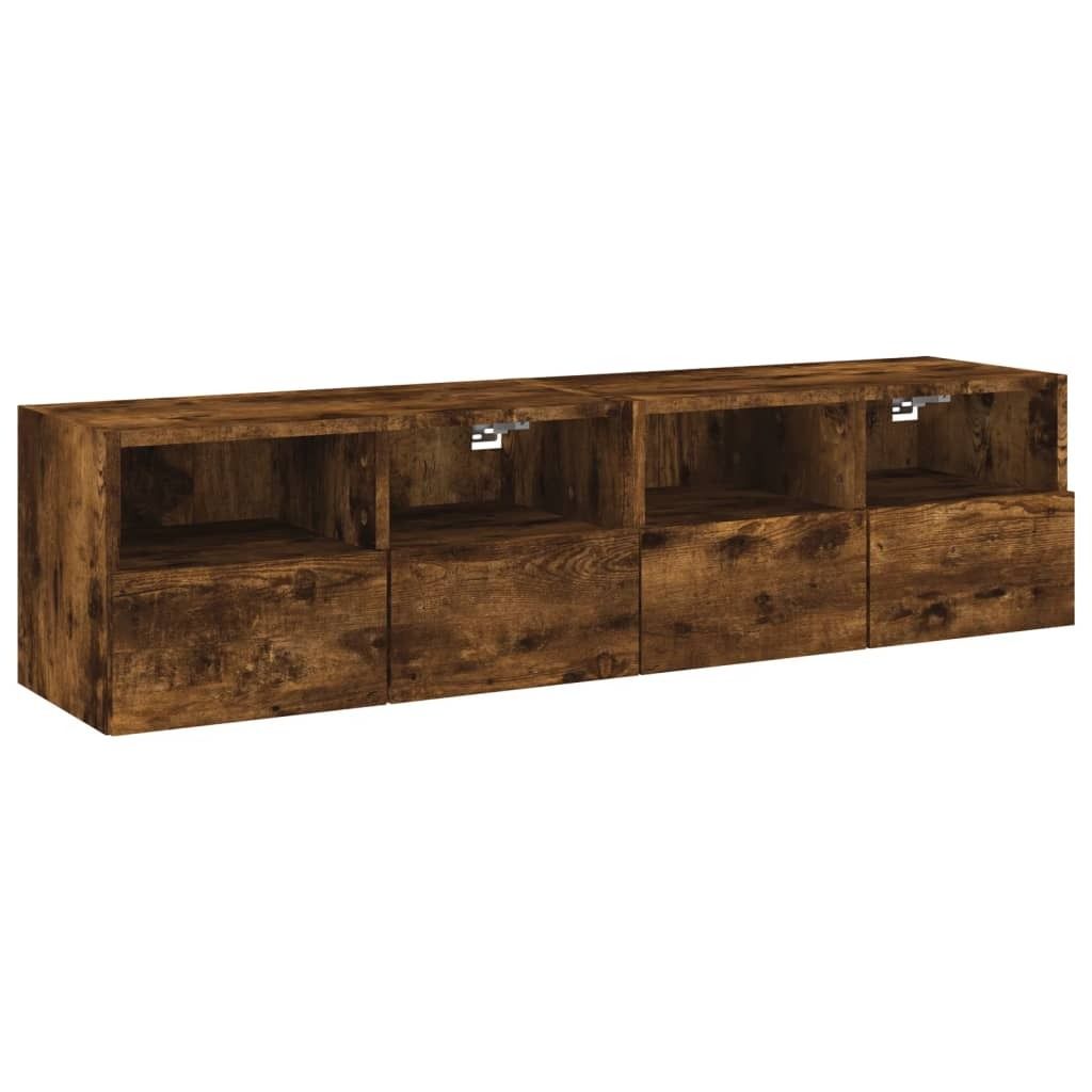 “2026 Modern“ Braun TV-Wandschränke 2er-set Räuchereiche 60x30x30 cm Holzwerkstoff - Designermöbel 97444 - TV-Schränke