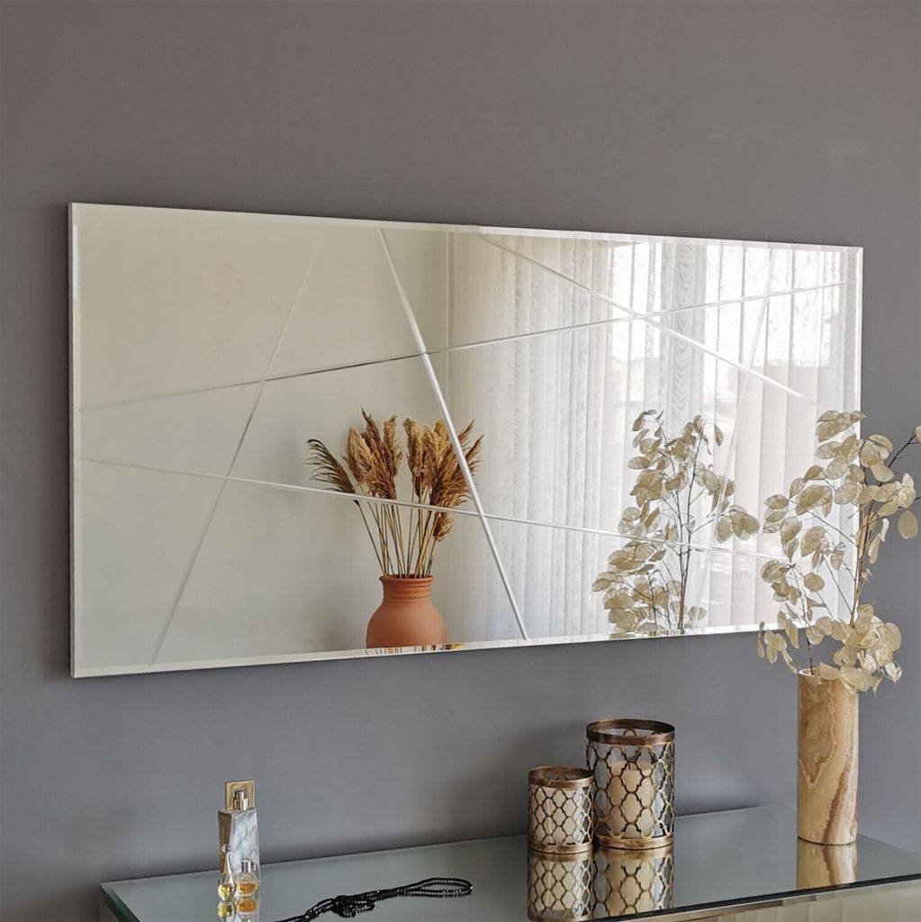 Skye Decor, A331Y, specchio da parete, argento, MDF, 130 x Immagine del prodotto 