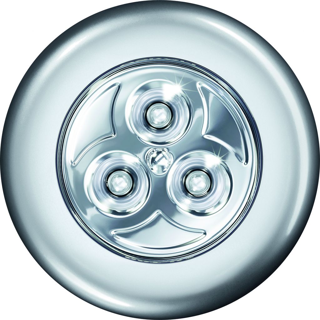 A close-up studio shot of a circular LED light.