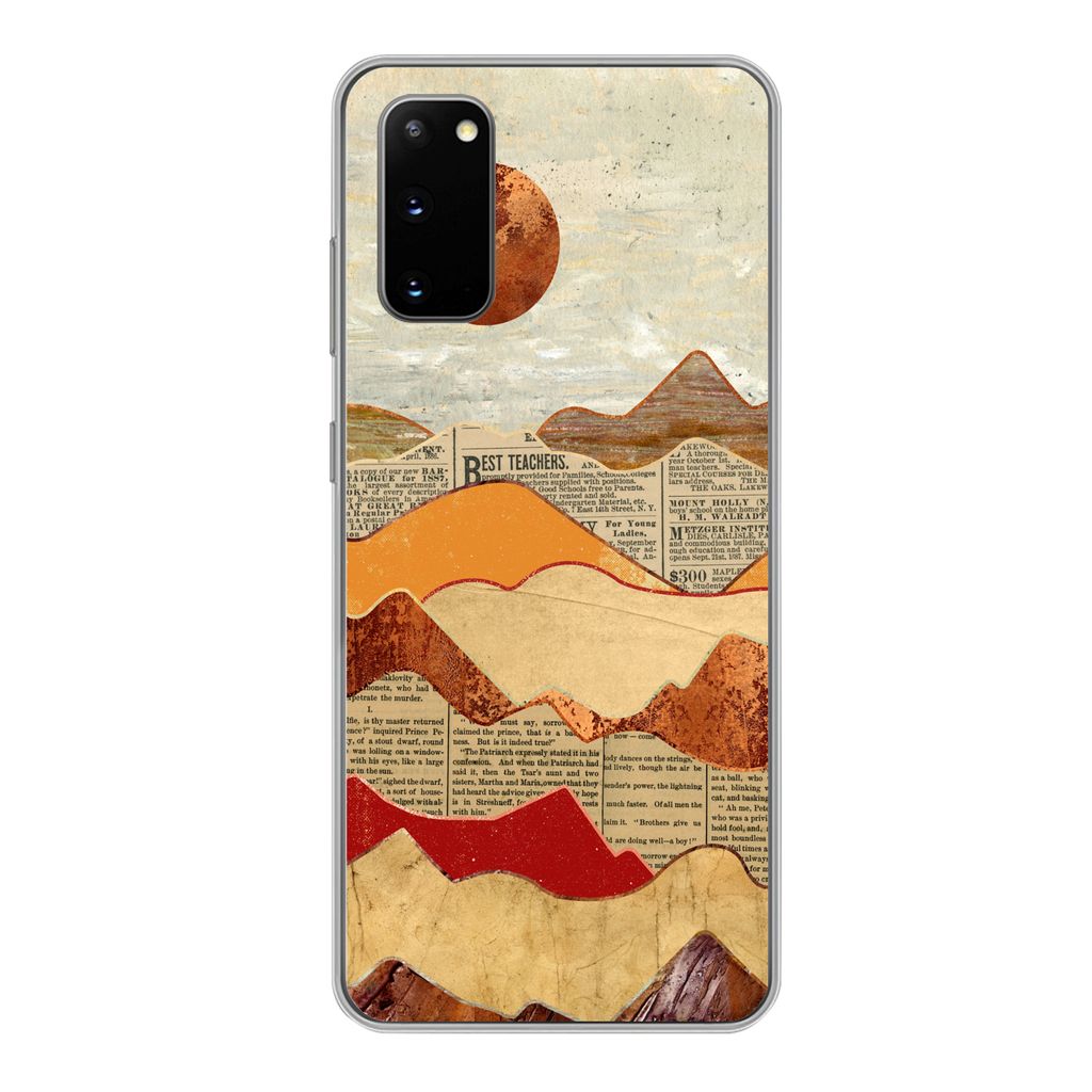 MuchoWow Handyhülle Schutzhülle Hülle für Samsung Galaxy S20 Vintage - Zeitung - Marmor Silikon Softcase Handy Hülle - Bild