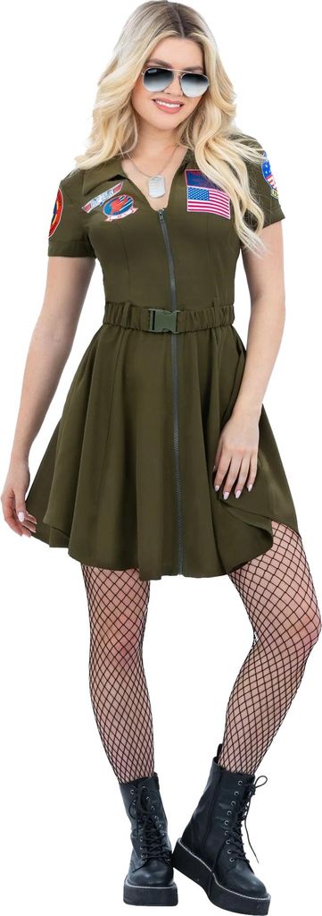 Top Gun - Kleid für Damen, Kostüm, A-Linie SM3453 (38 DE - Produktbild 