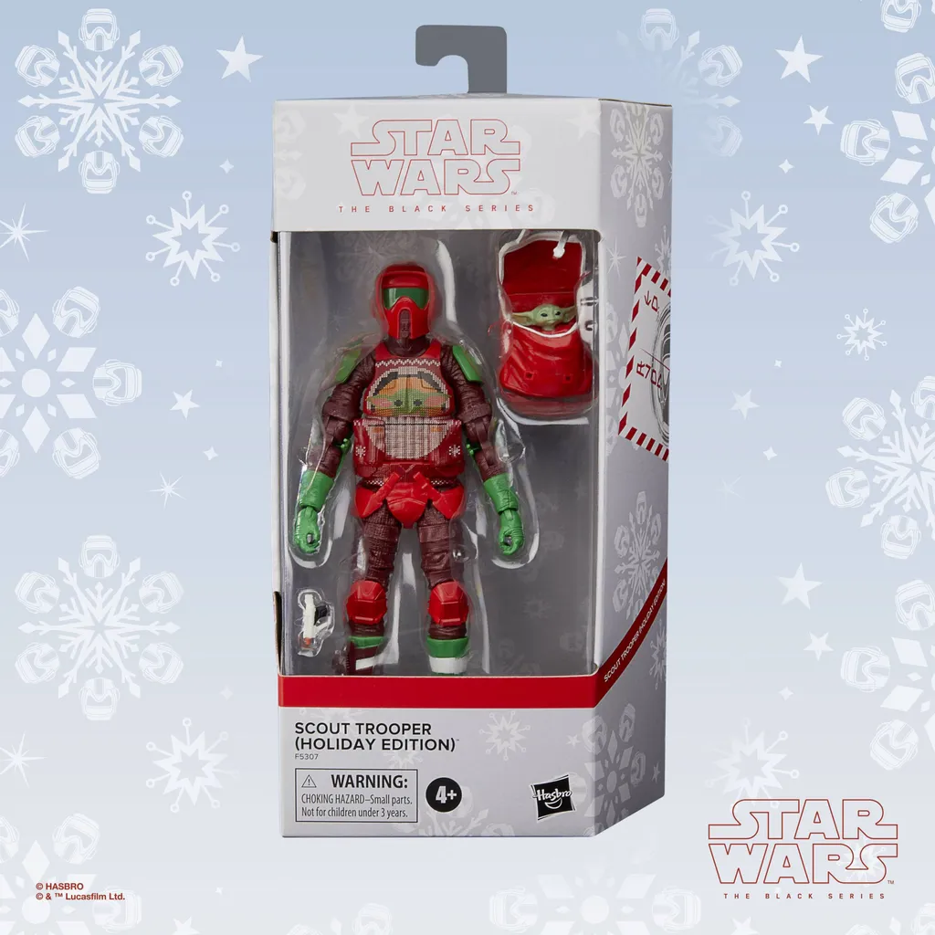 Figurine Scout Trooper de Noël Star Wars articulée avec accessoires