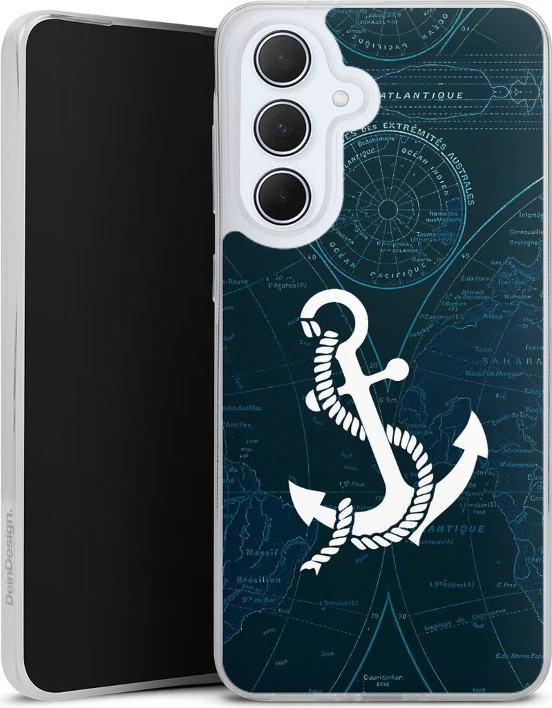 DeinDesign Slim Hülle für Samsung Galaxy A36 5G Silikon Case Ultra Dünn Handyhülle Anker Landkarte Segeln