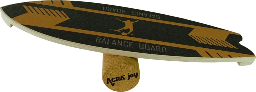 Planche d'Équilibre Antidérapante ACRA Wave - Qualité Premium Noir/Jaune