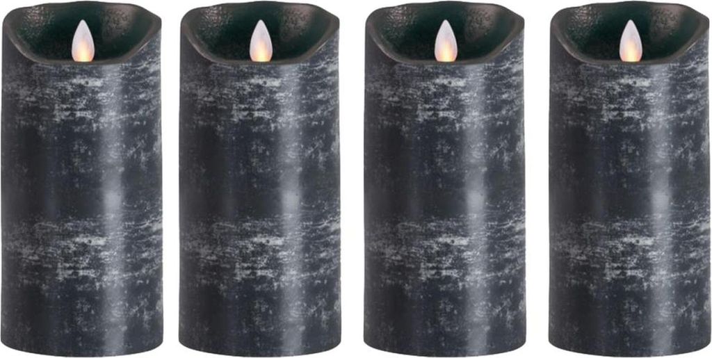 Sompex Flame LED Echtwachskerzen 4er Set anthrazit 18cm
