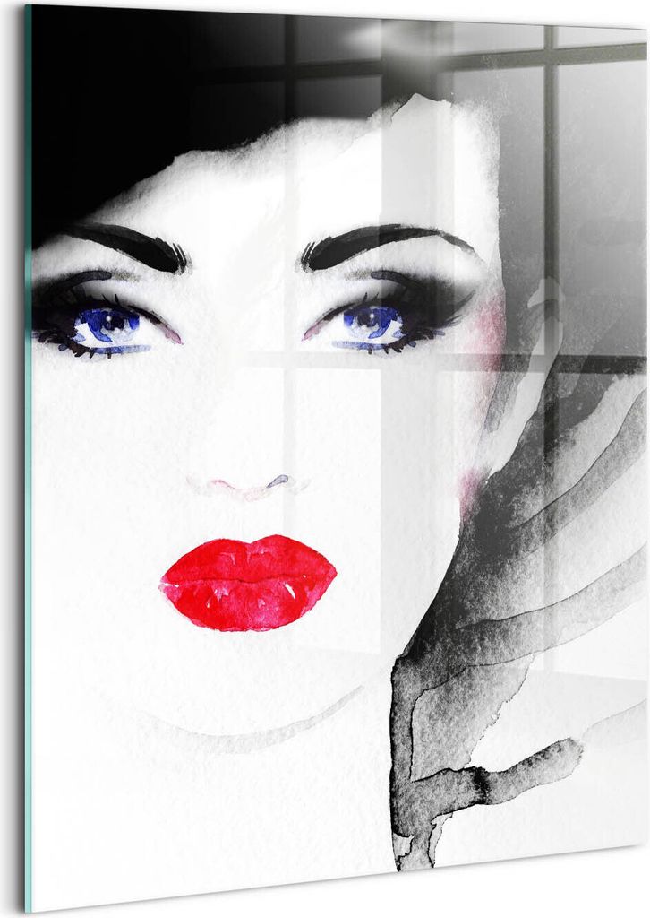 Designer Glasbild - Wandbild - Glas Bild - 60x80 cm - Porträt Einer Frau