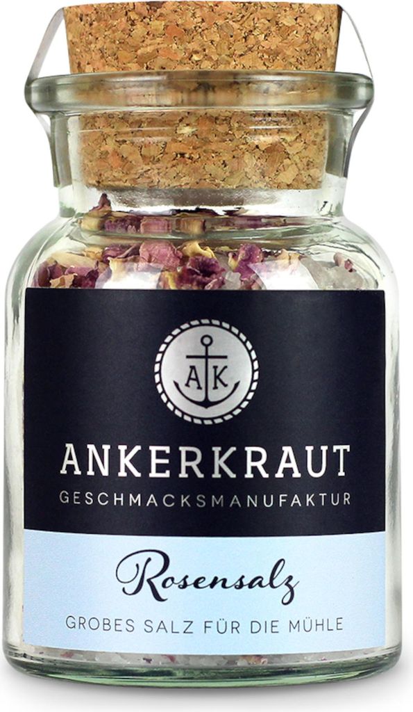 Rosensalz, 130g im Korkenglas