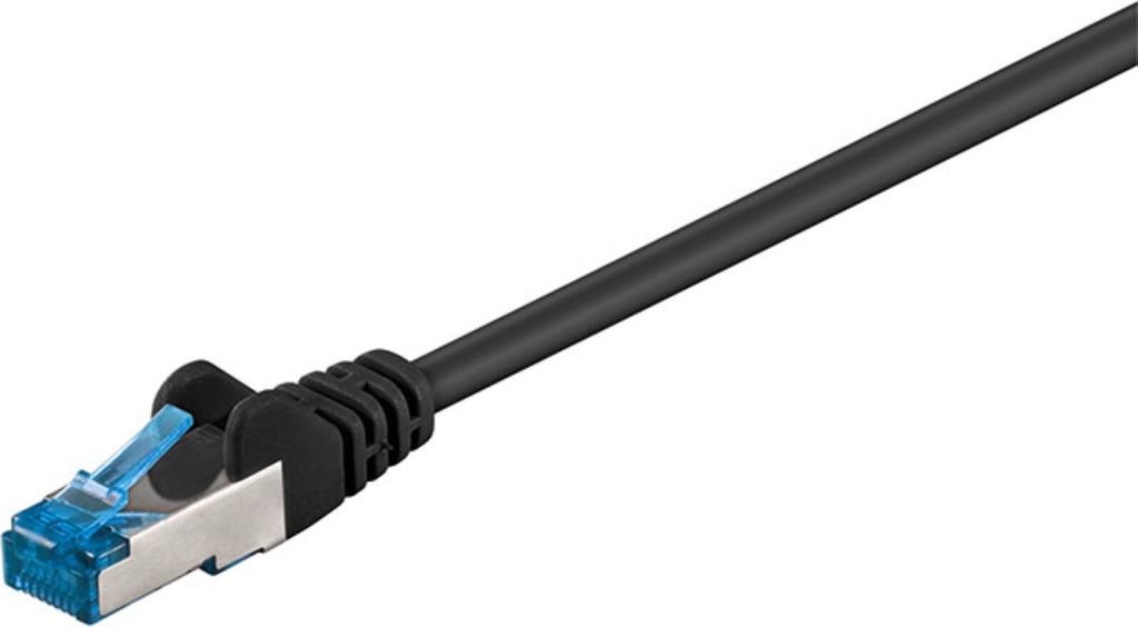 Goobay CAT 6A Patchkabel, S/FTP (PiMF), 15 m, Schwarz