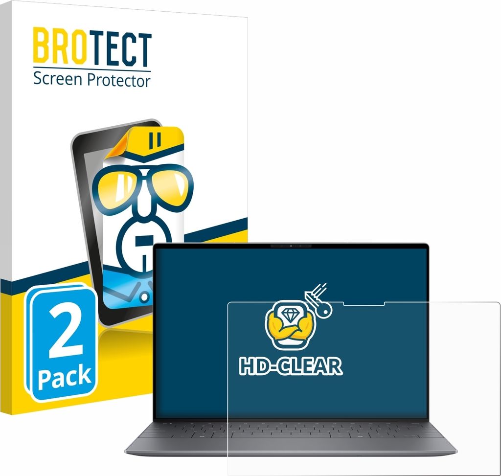 2x Für Dell XPS 13 9345 Schutzfolie BROTECT Displayschutz Display Schutz Folie Klar Transparent