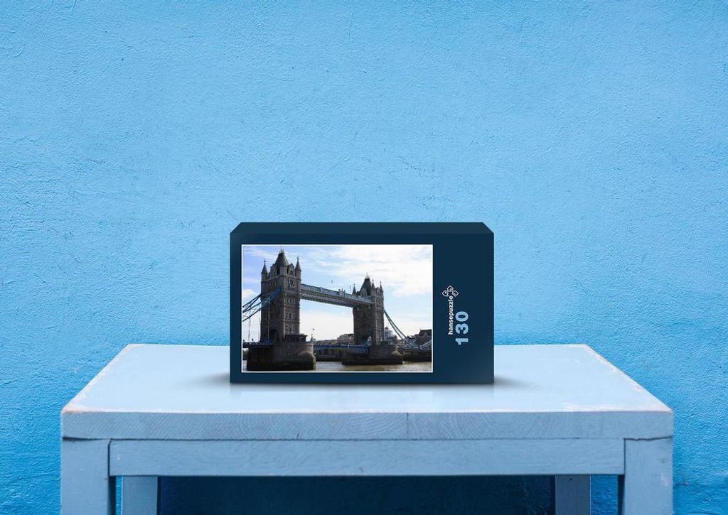 hansepuzzle 55687 - London Puzzle, 130 Teile, Orte, 28,7 x 20,0cm mit hochwertiger Aufbewahrung, Kartonbox und wiederverschließbarem Beutel