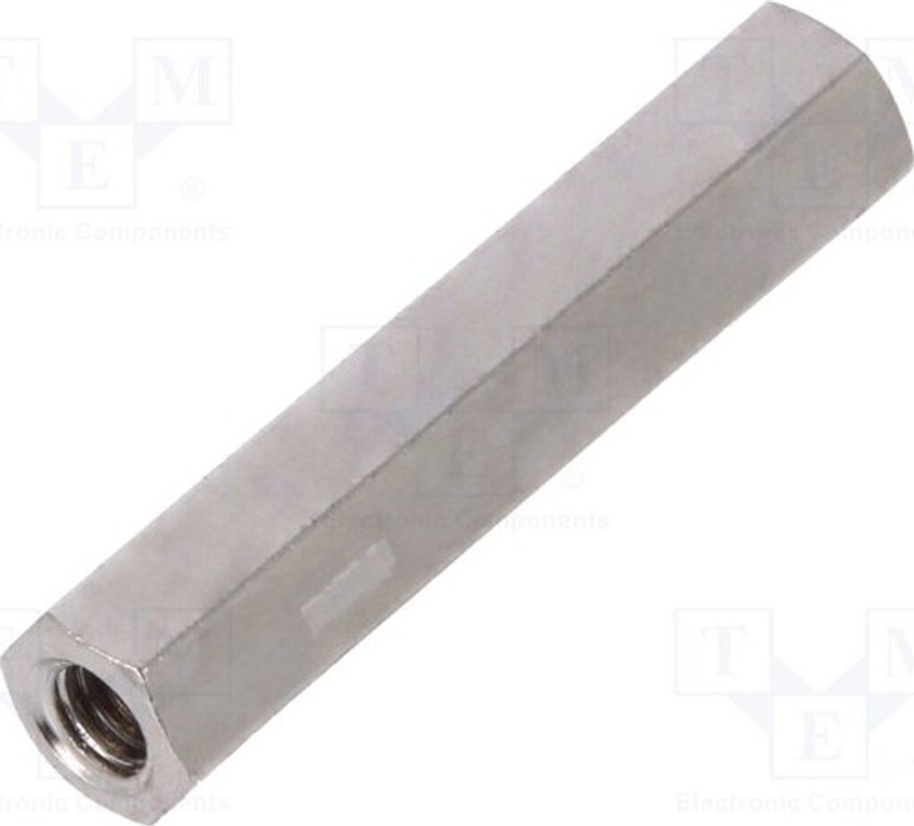 10x Distanzmuffe mit Gewinde sechskant 20mm Innengew: M2,5 Nickel 1112X20 Distanze