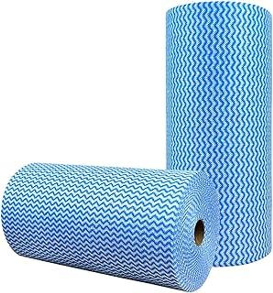 SUZZYVINE 2 Rollen Wischtücher auf Rolle mit je 50 Wischtüchern,Wiederverwendbare Reinigungstücher,Putztücher auf Rolle, weich und schnell troc...