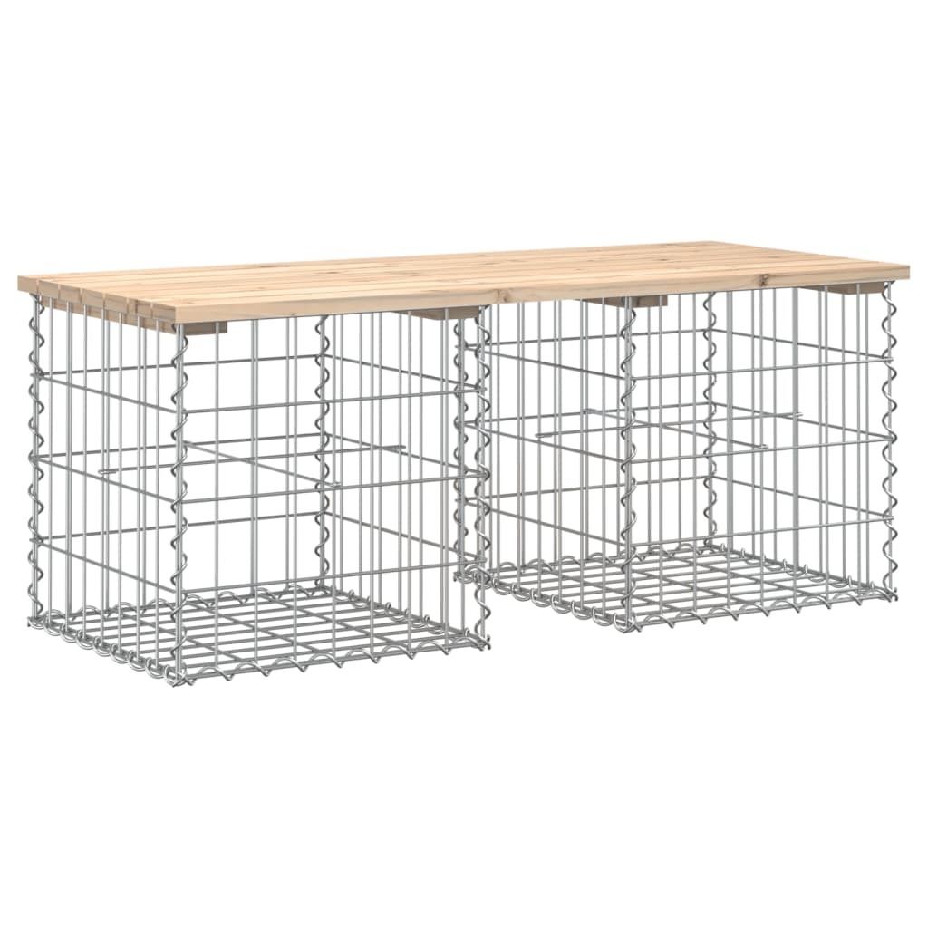 vidaXL Ławka ogrodowa gabionowa 103x44x42 cm lite drewno Zdjęcie produktu 