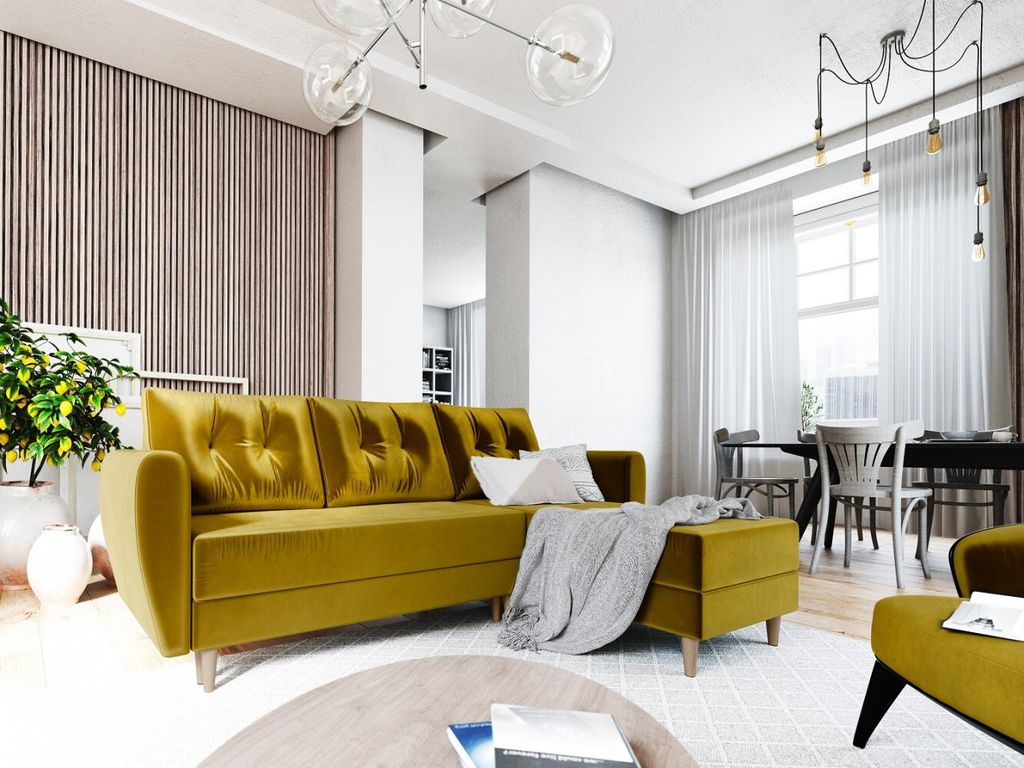 Gelbes Ecksofa PIVEK