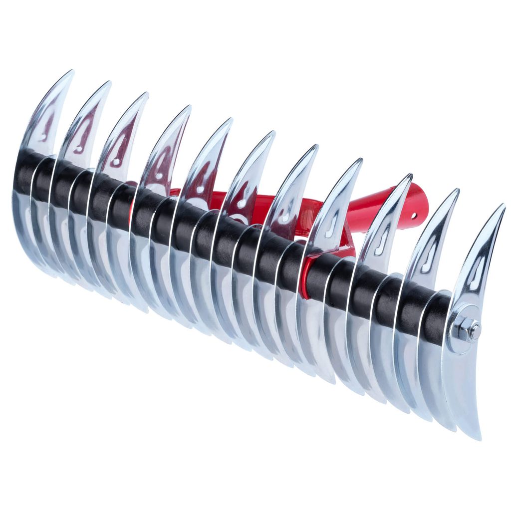 KADAX Rasenlüfter "Strand", manueller Vertikutierer für Garten aus Metall, zweiseitig, ohne Stiel, 36 cm