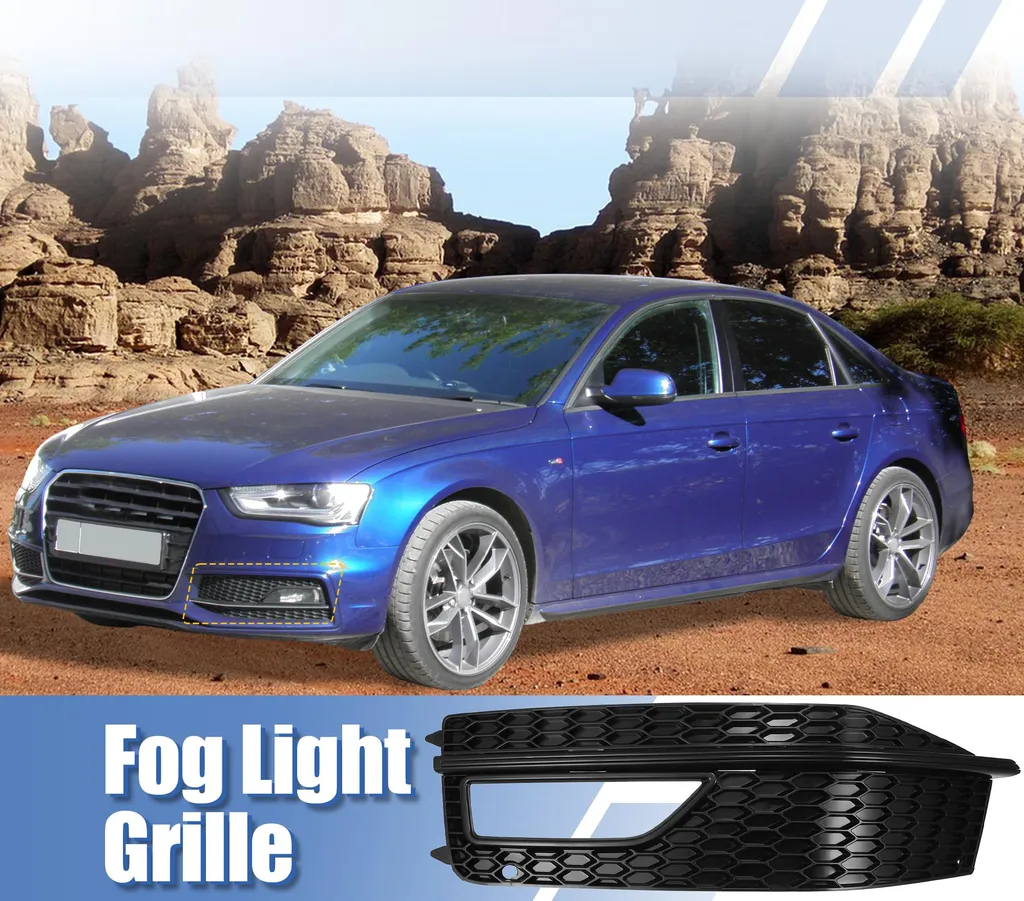 Grille de Phare Antibrouillard Gauche pour Audi A4 S4 B8 Berline Noir