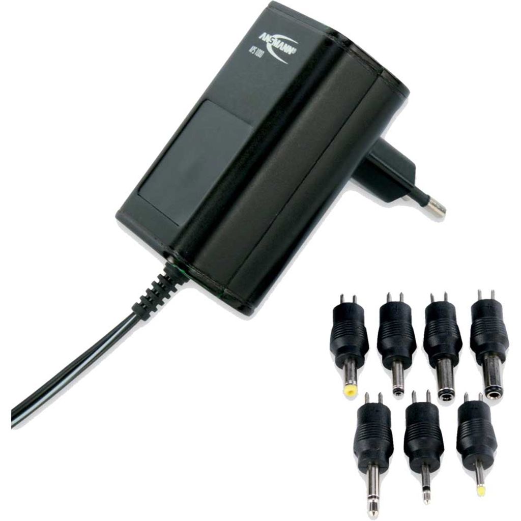 ANSMANN APS 1000 Universal Stecker Netzteil 12V inkl. 7 Adapter, bis max. 1000mA -