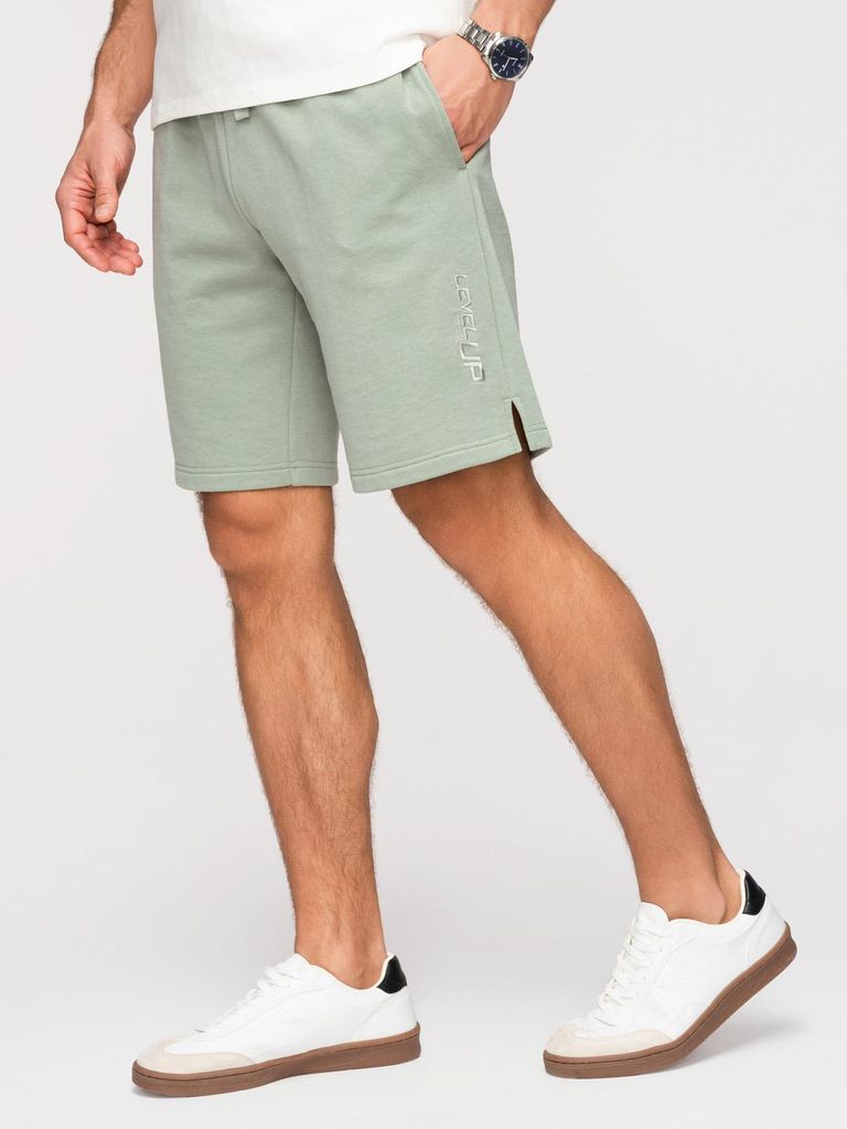 OMBRE Shorts Regular Fit Casual Stil OM-SRSK-0196 sage green XXL