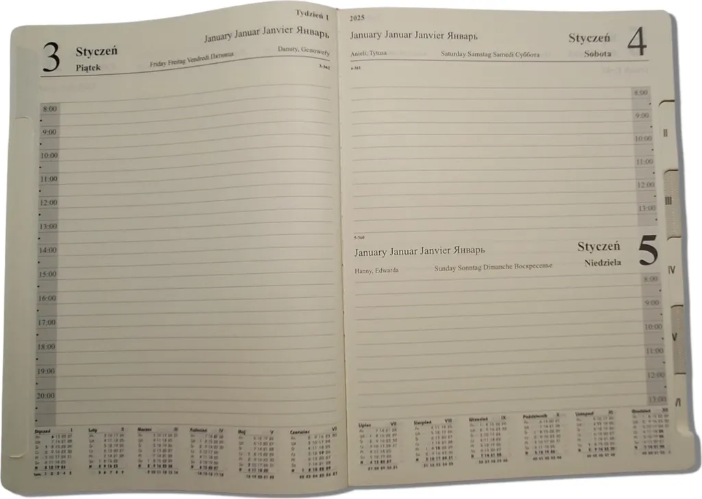 Agenda bleu A4 journalier à insert interchangeable et couverture rigide - 2