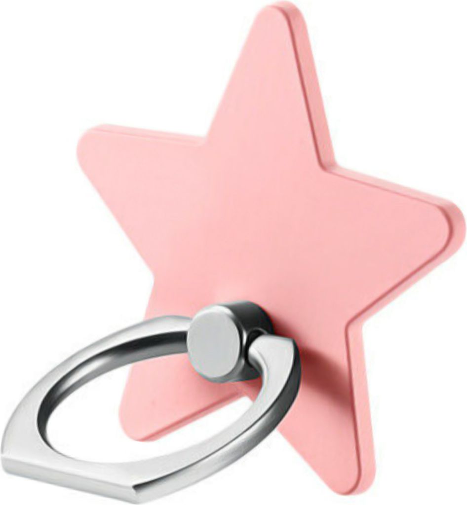 360 Ring Selfie Strap Halter Halterung Handy Finger Griff Holder - Stern - Rosa