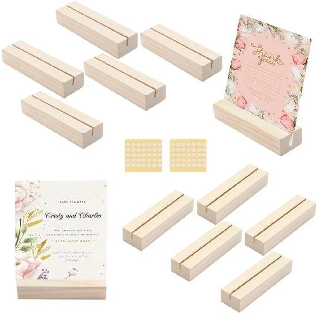 Marque-Place Bois pour Mariage et Réception - Support Photo Lot de 10