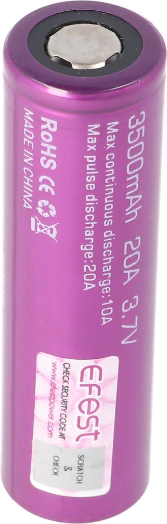 Efest Purple IMR 18650 3500mAh Li-Ion 3,6V - 3,7V Flat Top Akku 65,2x18,5mm ungeschützt