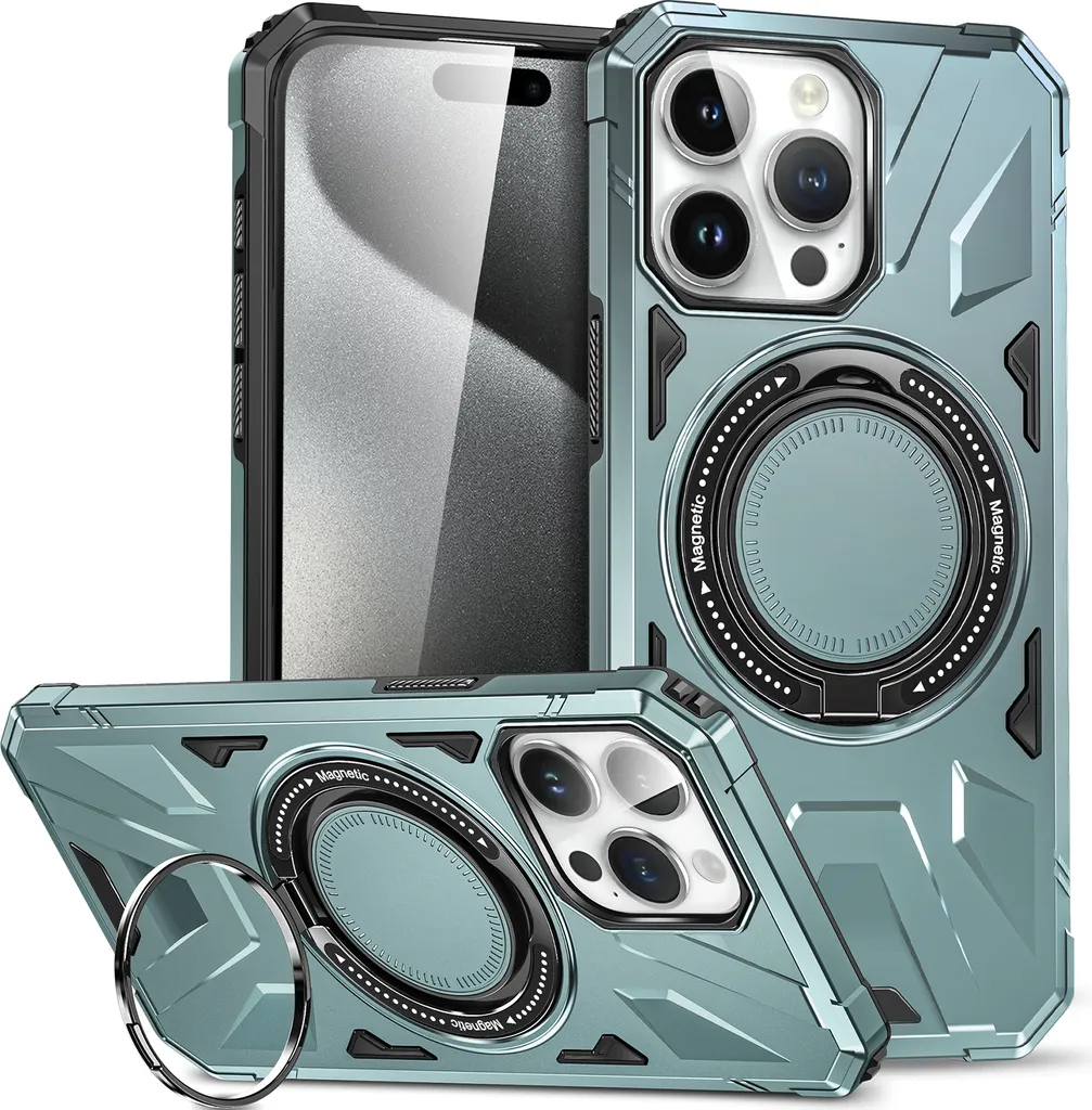 Custodia iPhone 14 Plus MagSafe Verde: Stile Urban e Protezione Ring