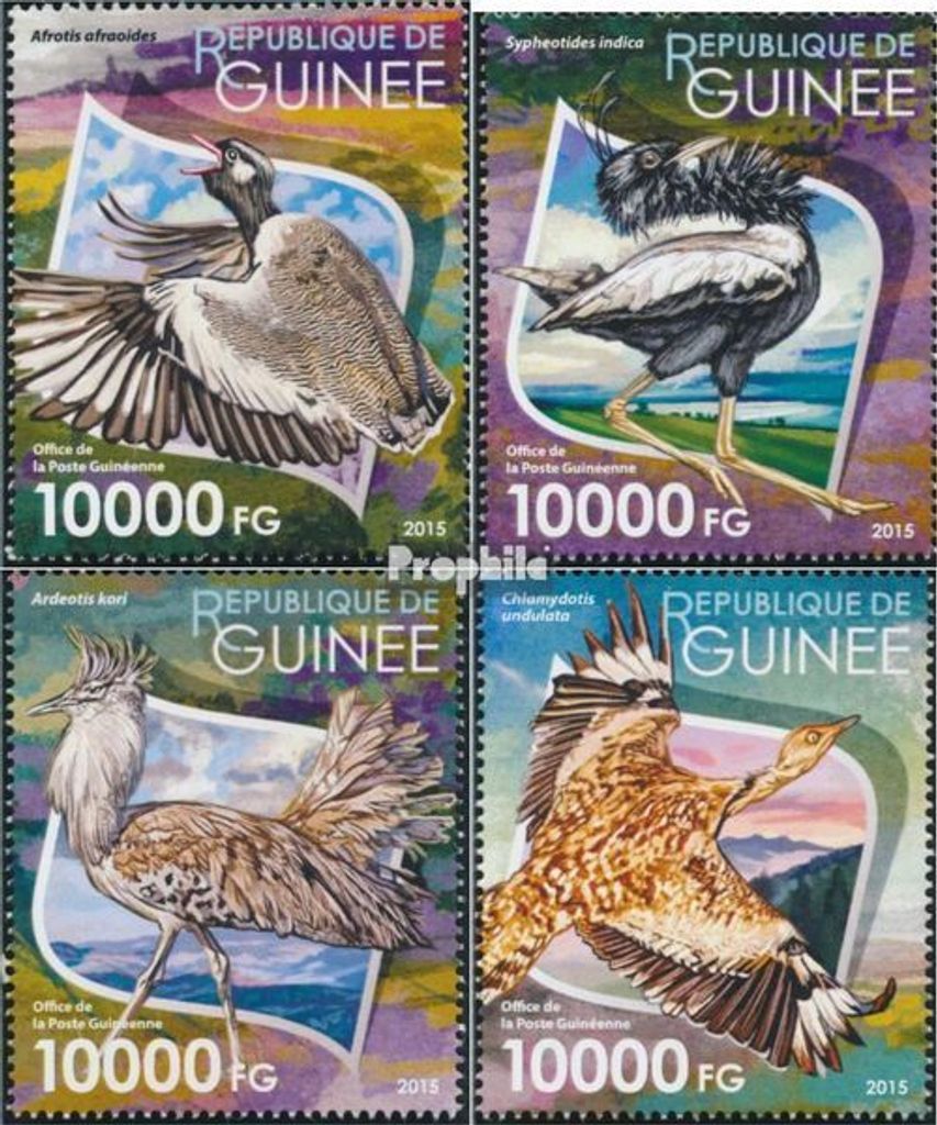 Briefmarken Guinea 2015 Mi 11428-11431 (kompl. Ausgabe) postfrisch Trappen