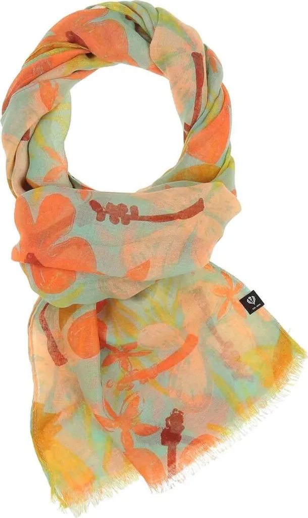 Sciarpa Fraas in poliestere 640055 con frange tagliate