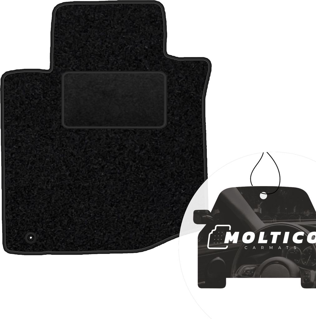 moto-MOLTICO Fahrer Fußmatte Auto Velours Fahrerseite Autoteppiche Schwarz Fahrermatte 1-teilig passend für Peugeot 107 Citroen C1 2005-2014