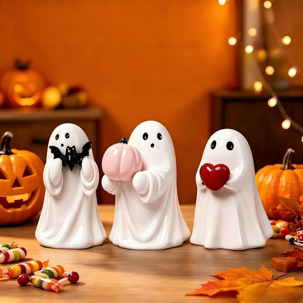 【3-teiliges Geister Deko Halloween Figuren Set mit Produktbild 