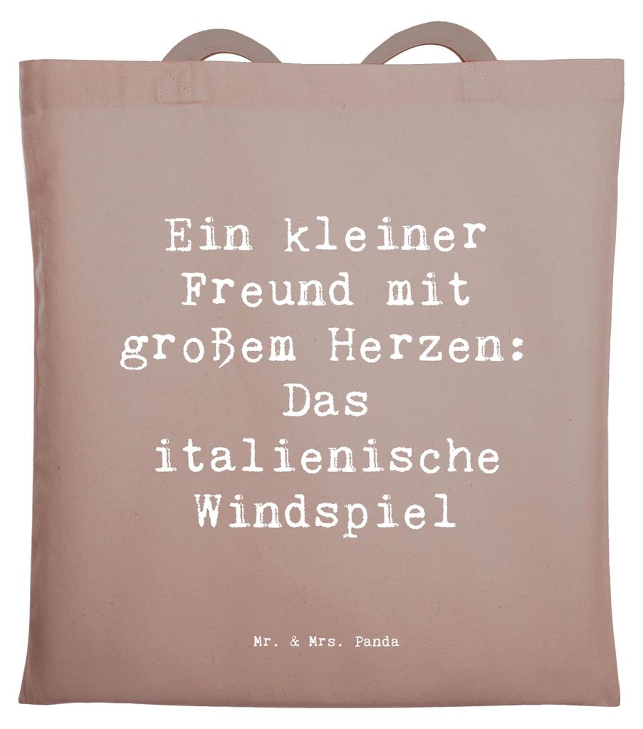 Mr. & Mrs. Panda Jutebeutel Spruch Italienisches Windspiel - Braun Pastell - Geschenk, intelligente Hunde, anmutig, Hunderassen Vielfalt, Schultasc...