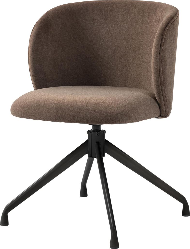 4er-Set Ava | Hotel Stuhl | Braun | Samt | Drehfuß