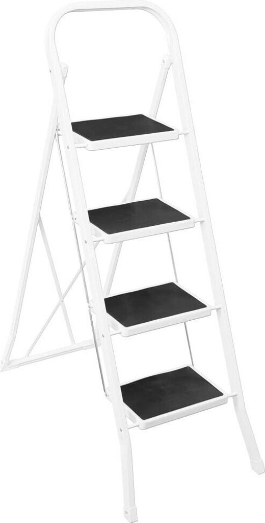 SZ Metall Klapptritt weiß 4 Stufen, H: 145,0 cm