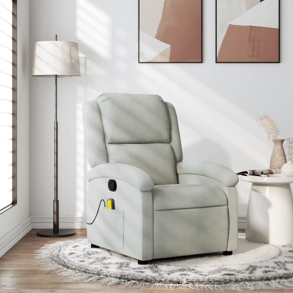 Maison Exclusive - Massagesessel Hellgrau Samt