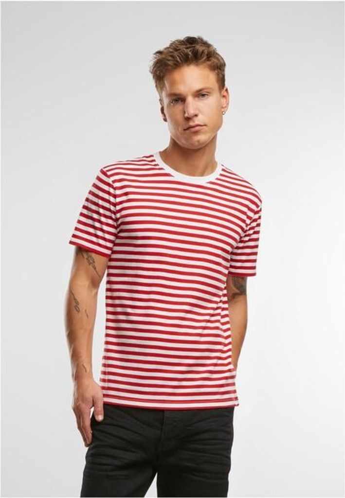 Brandit Jerseyshirt Stripe Tee rosso/bianco - XL Immagine del prodotto 