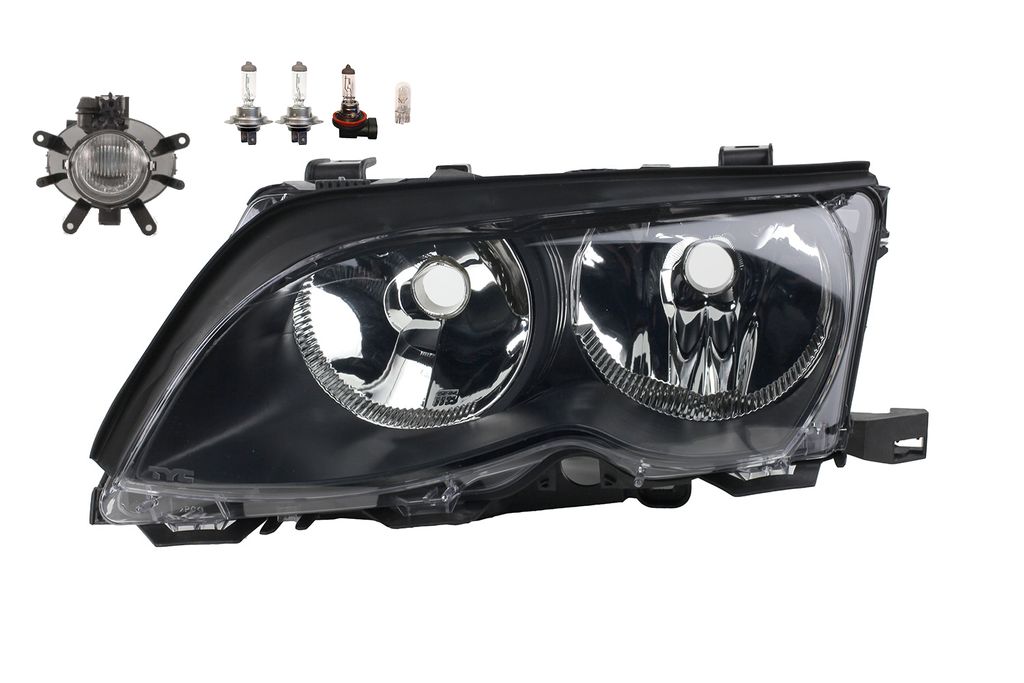 Johns, Scheinwerfer Halogen passend für BMW 3er E46 09/01-02/05 FF H7 L + Nebel+Leucht. 63127165769 63126910955 6910955 7165769 63176911007 6911007